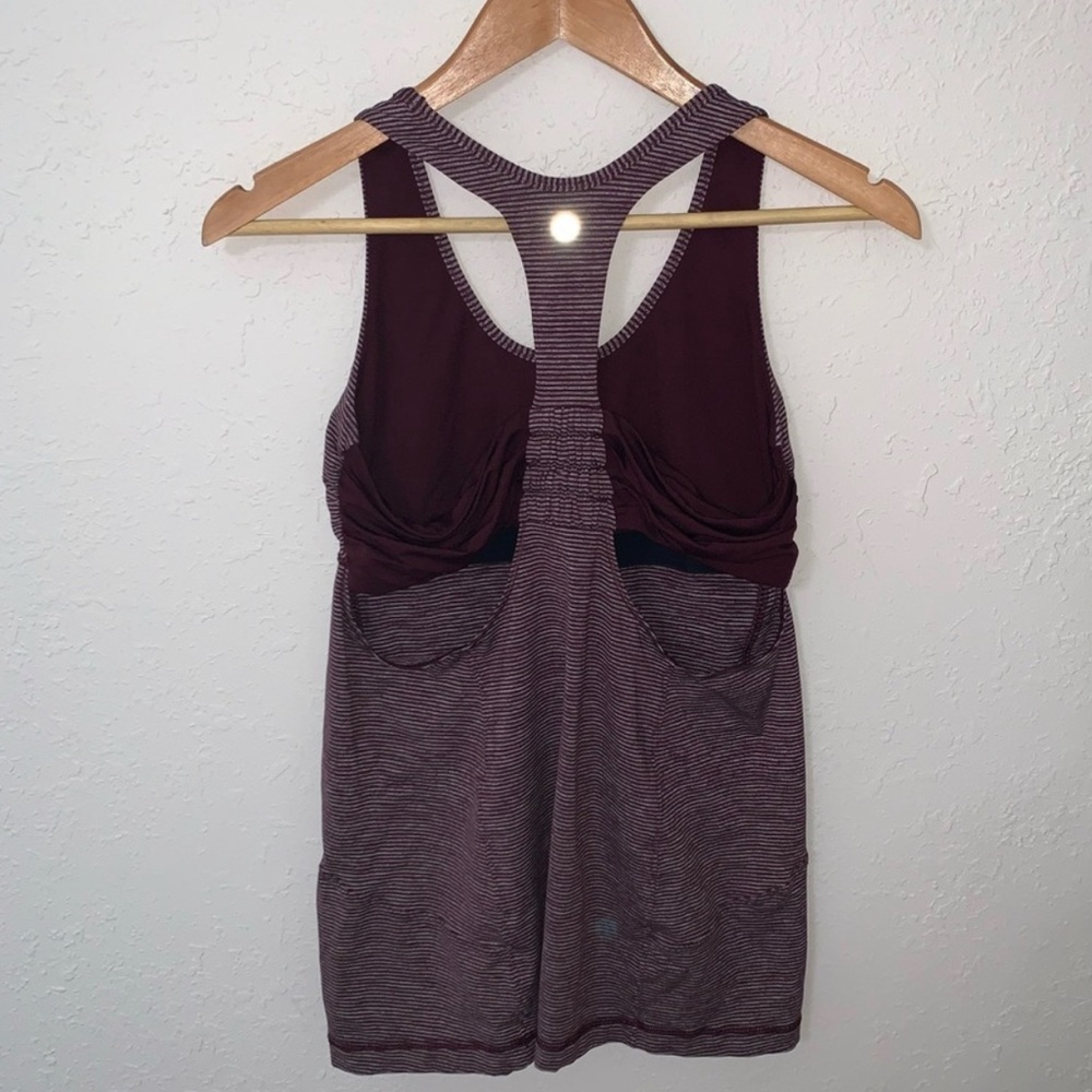 Lululemon Turbo Tank Tonka Stripe Bordeaux Drama - Picture 2 of 9